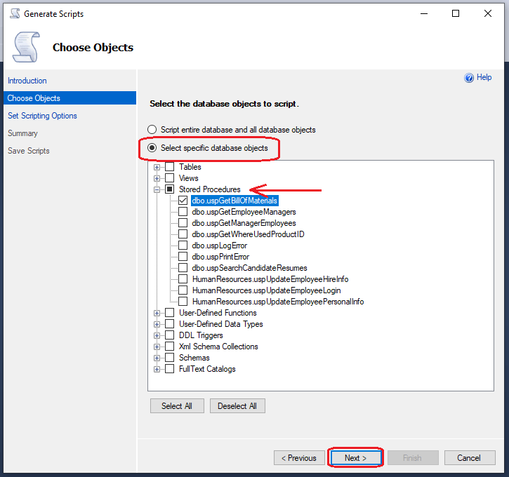 How To Generate Scripts For Database Objects In SQL Server